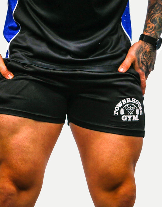 Powerhouse Gym Pro Shop Small Gym Shorts Black/White
