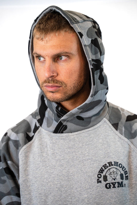 Powerhouse Gym Pro Shop Small Premium Camo Grey Hoodie