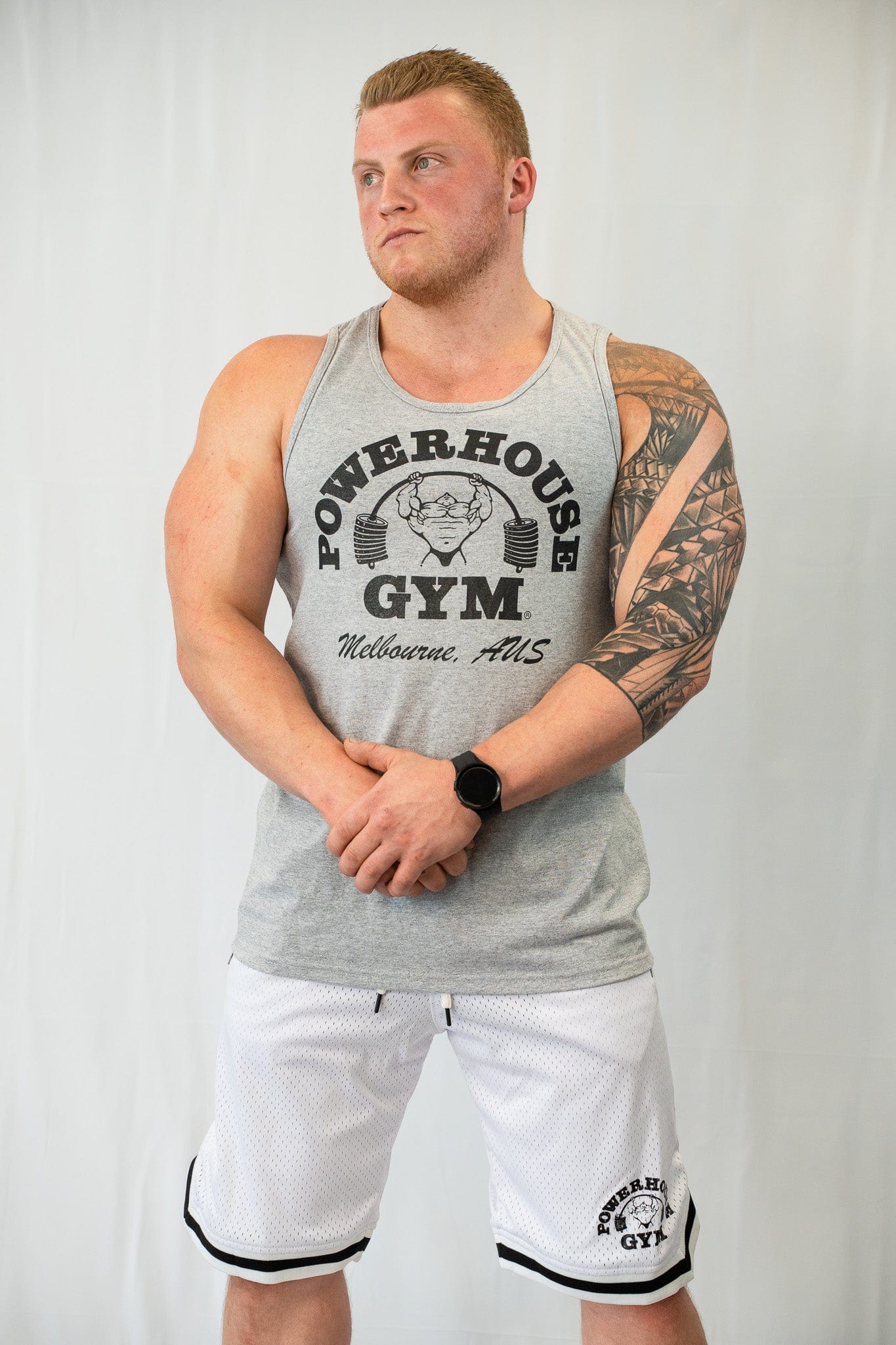 Powerhouse Gym Pro Shop Small Singlet Grey