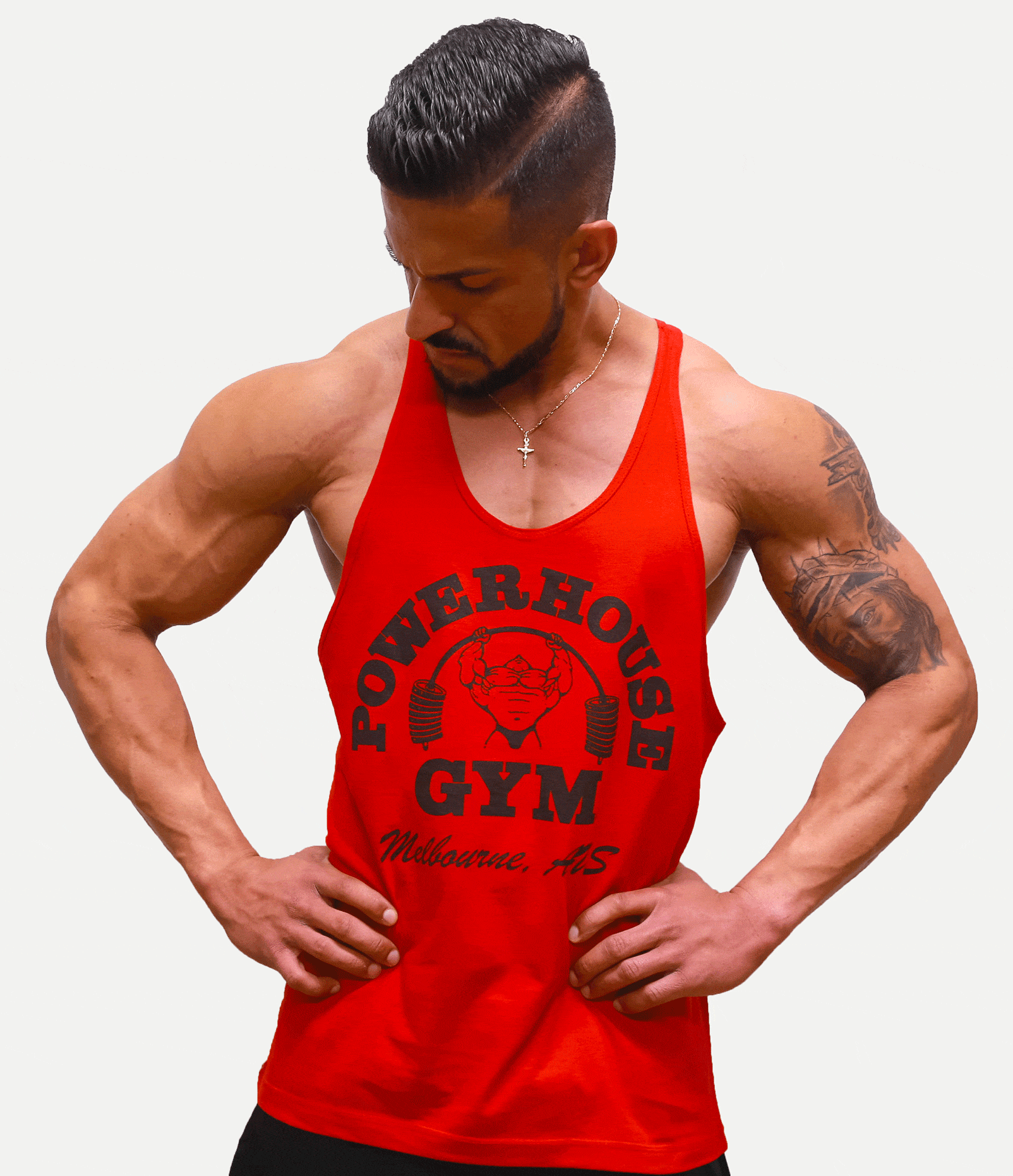 Powerhouse Gym Pro Shop Small T-Back Tank - Red Raw