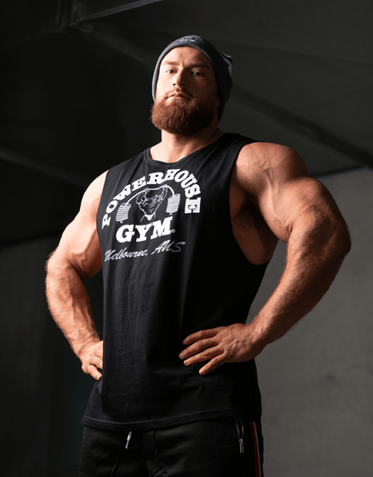 Powerhouse Gym Pro Shop Solid Tank Black - Grey/ white