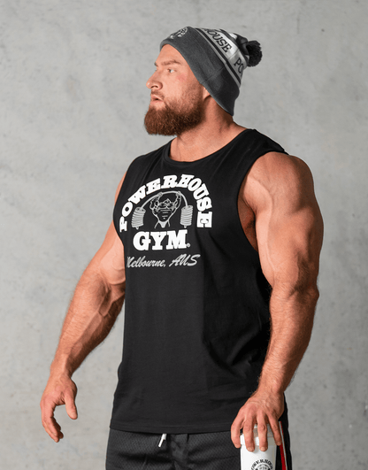 Powerhouse Gym Pro Shop Solid Tank Black - Grey/ white