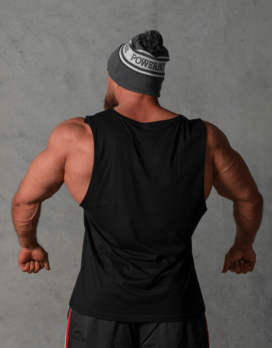 Powerhouse Gym Pro Shop Solid Tank Black - White/Red