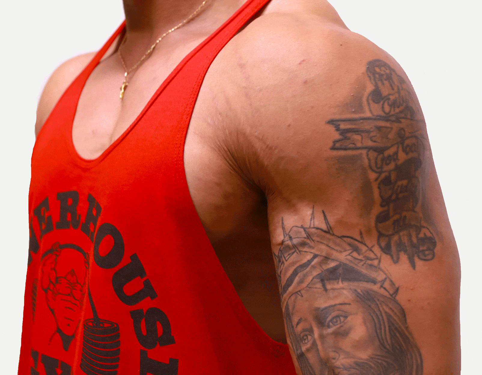 Powerhouse Gym Pro Shop T-Back Tank - Red Raw