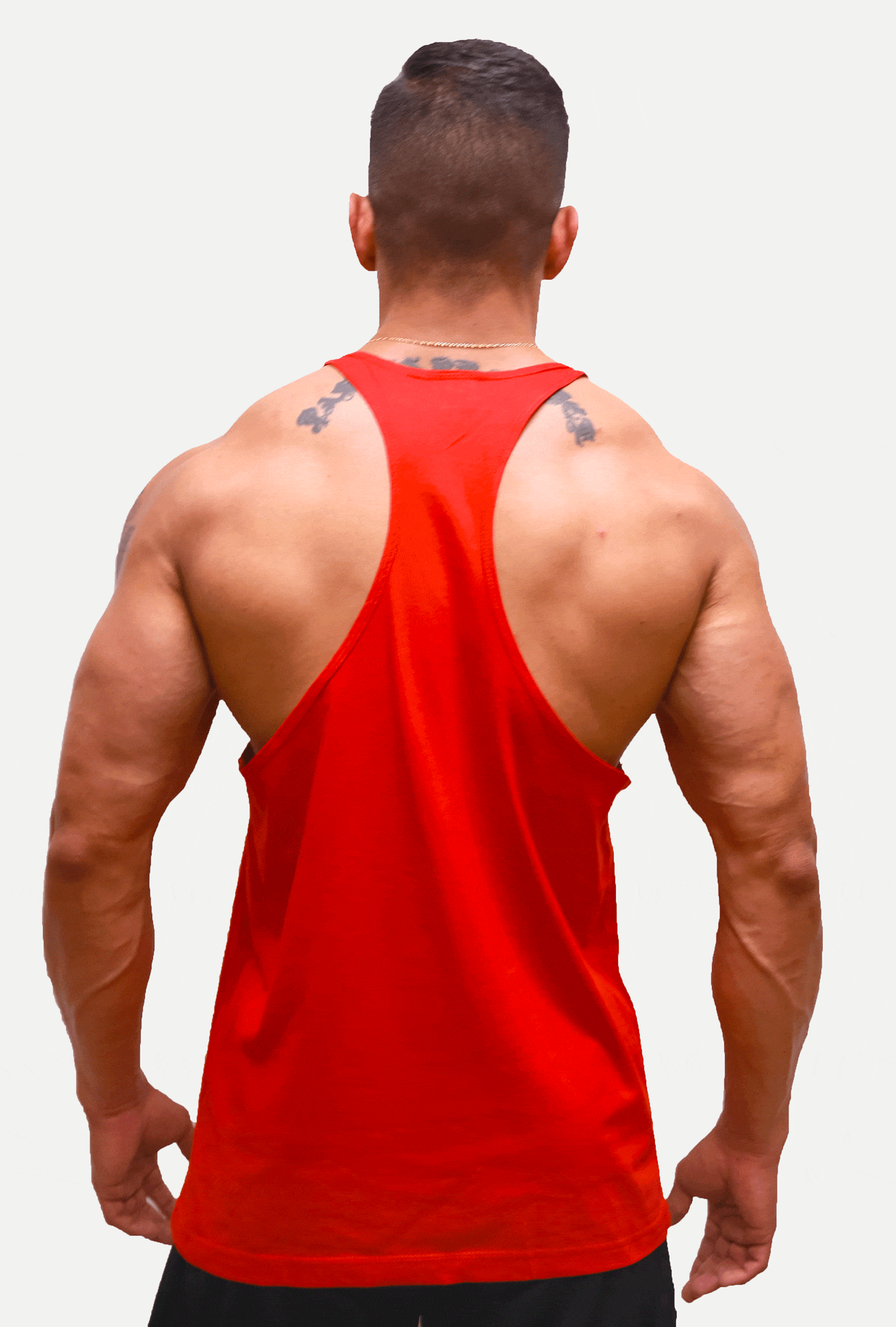 Powerhouse Gym Pro Shop T-Back Tank - Red Raw