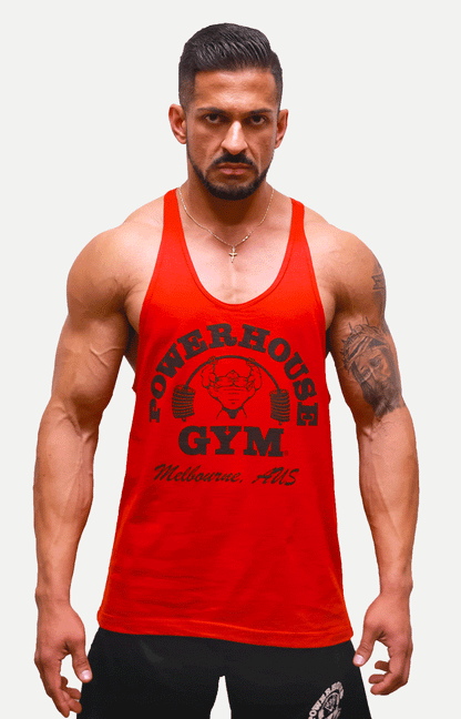 Powerhouse Gym Pro Shop T-Back Tank - Red Raw