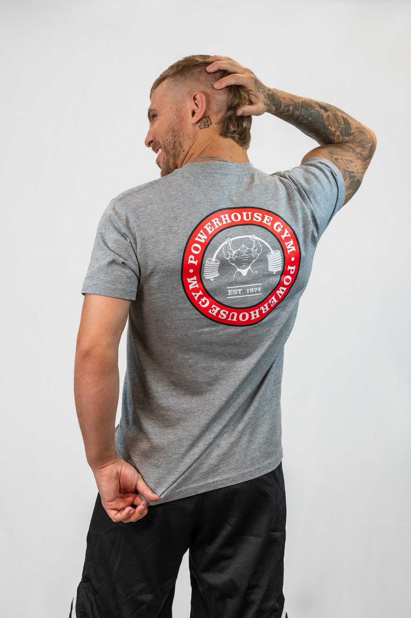 Powerhouse Gym Pro Shop T-Shirt PHG Edition Grey/ Red