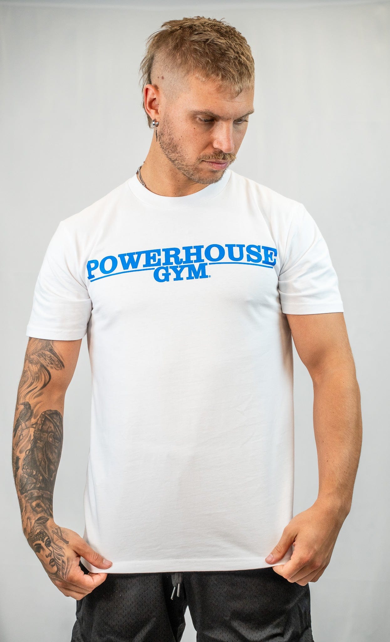 Powerhouse Gym Pro Shop T-Shirt PHG Edition White/ Blue