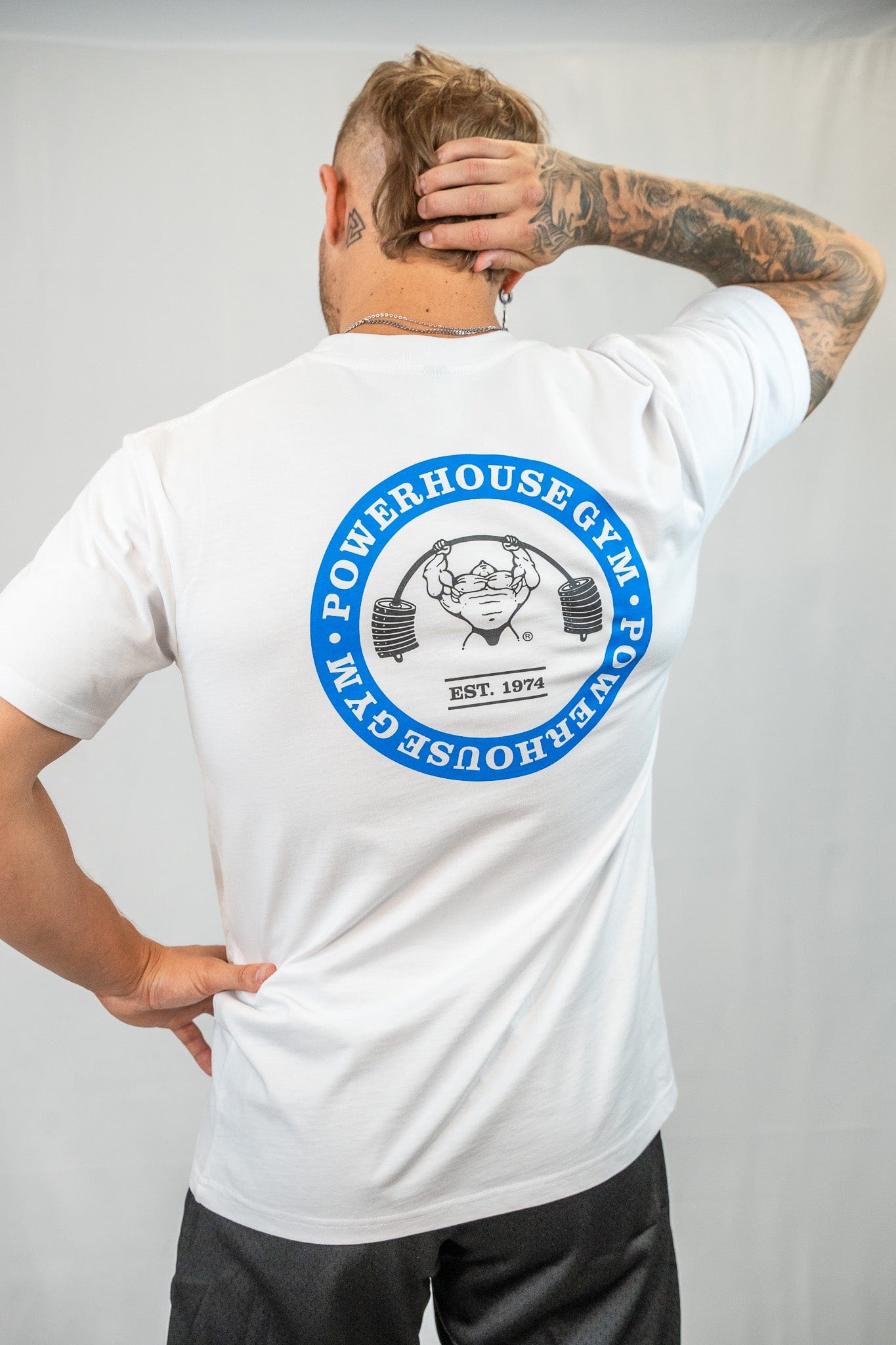Powerhouse Gym Pro Shop T-Shirt PHG Edition White/ Blue