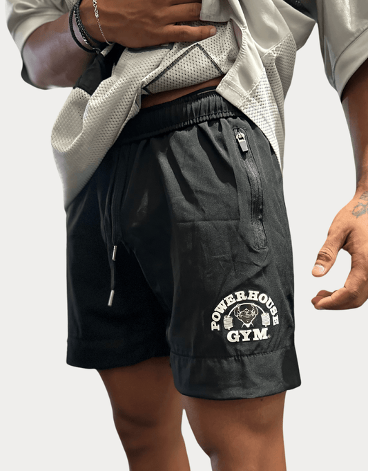 Powerhouse Gym Pro Shop Track Shorts-Black