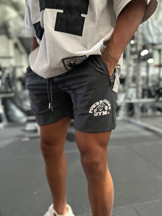 Powerhouse Gym Pro Shop Track Shorts-Charcoal