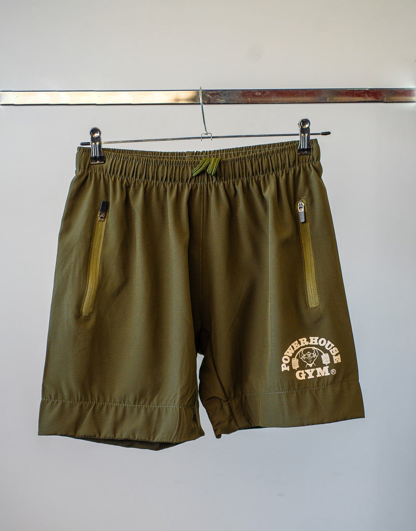 Powerhouse Gym Pro Shop Track Shorts-Olive
