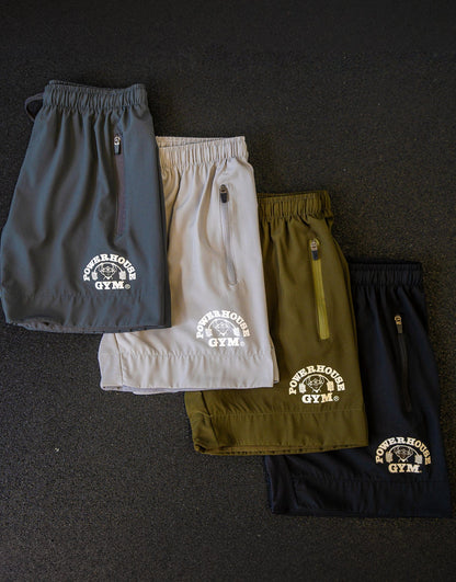 Powerhouse Gym Pro Shop Track Shorts-Olive