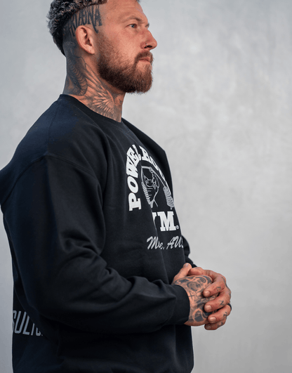 Powerhouse Gym Pro Shop Training Crewneck Black/White Text/Silver/Silver Man