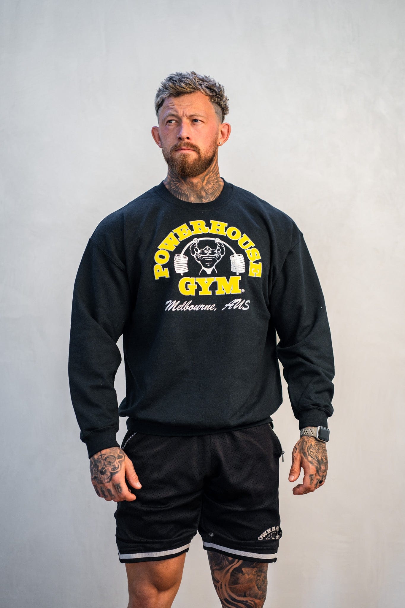 Powerhouse Gym Pro Shop Training Crewneck Black/Yellow