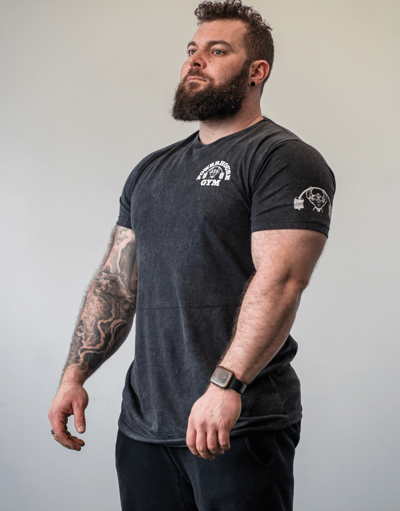Powerhouse Gym Pro Shop Training Tee Thicc Faded Black