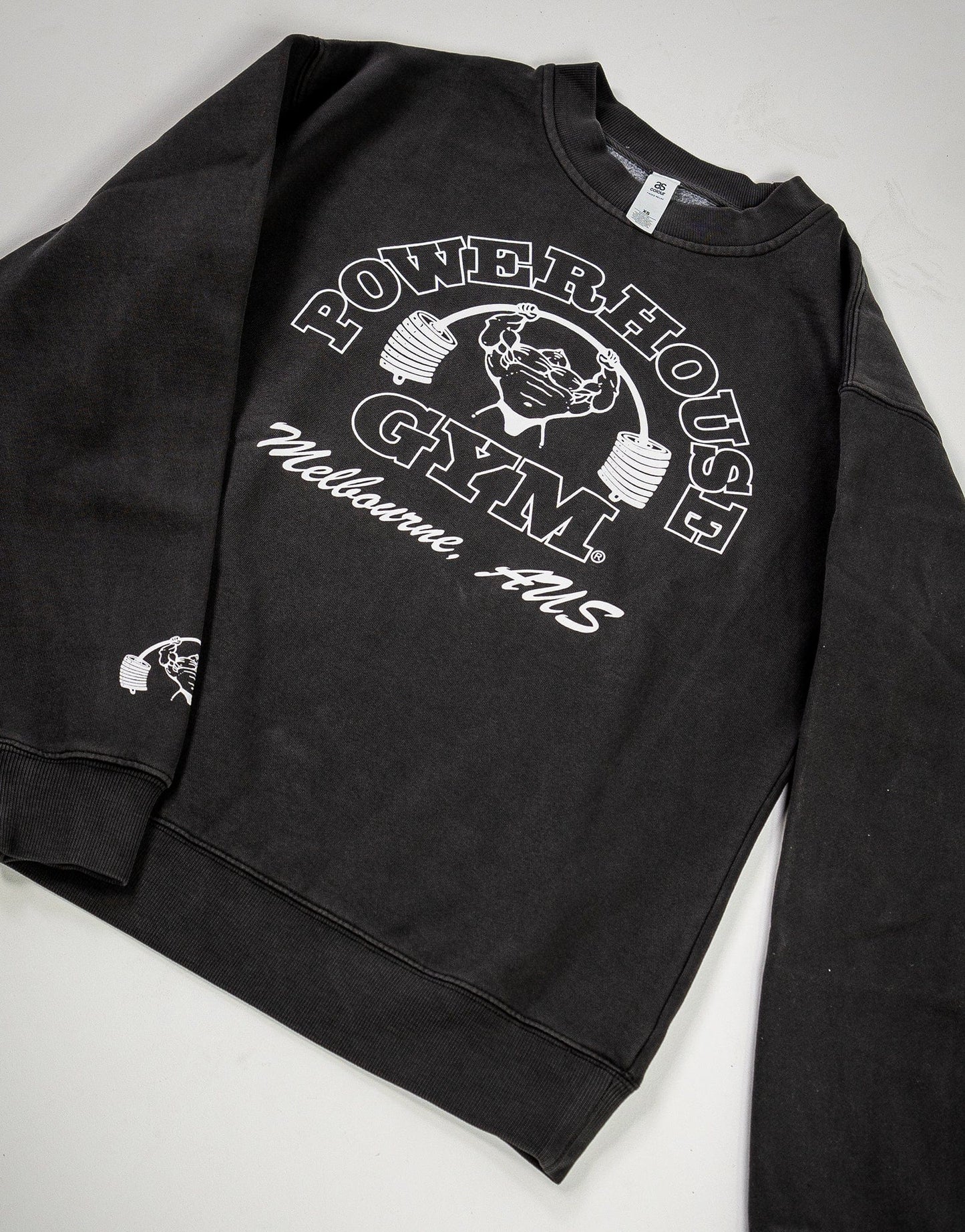 Powerhouse Gym Pro Shop XS Relaxed Crew - Faded Black