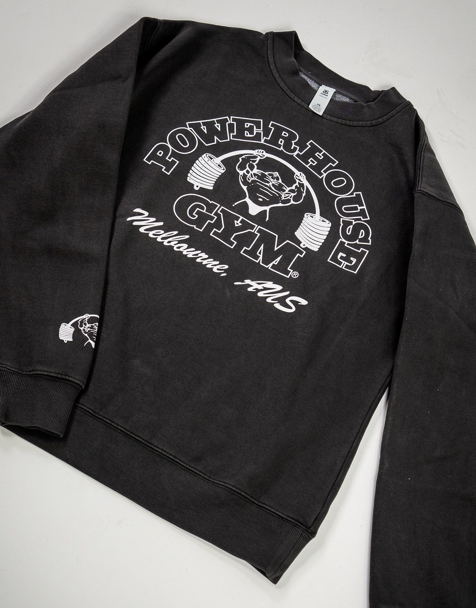 Powerhouse Gym Pro Shop XS Relaxed Crew - Faded Black