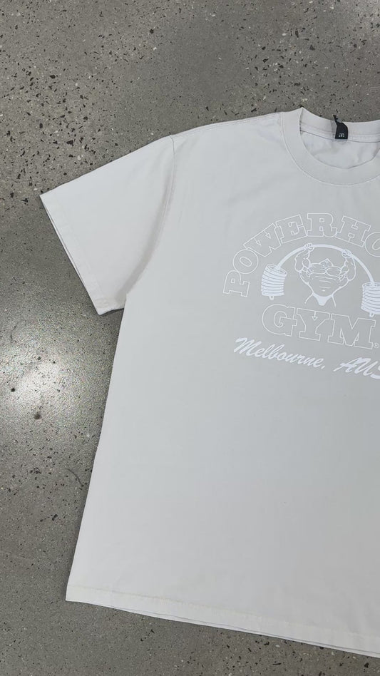 Heavy Faded T-Shirt - Faded Bone/White Print